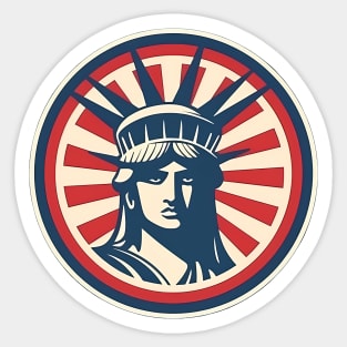 Lady of Liberty: Statue of Liberty Independence Day Emblem Sticker